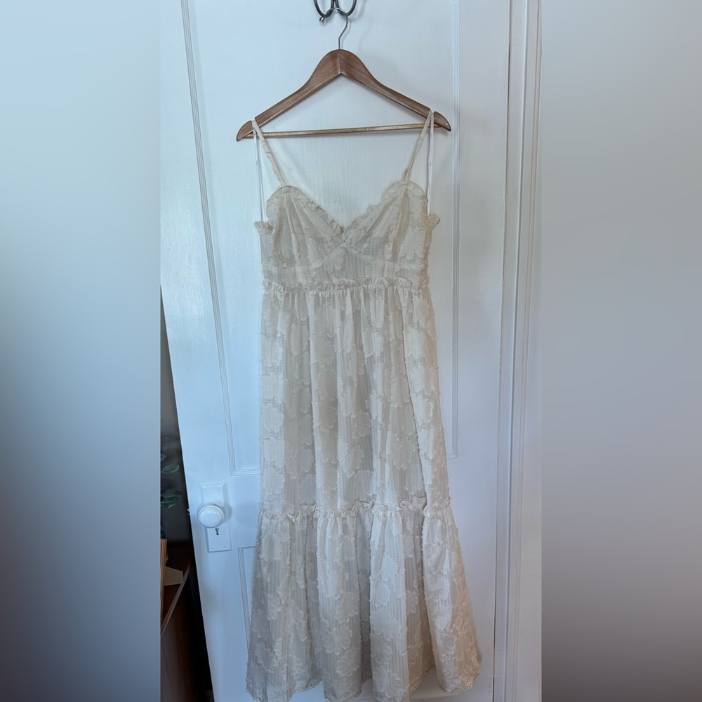 Lulu’s Charm and Charisma Cream Burnout Floral Midi Dress - Picture 2 of 16